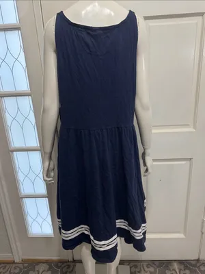 Ralph Lauren Jeans Co.Nautical Sleeveless Casual Flared dress Size Large A3 thumbnail 7