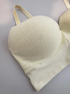 Victoria’s Secret Perfect Comfort Bralette Large Yellow Padded Logo Longline thumbnail 3