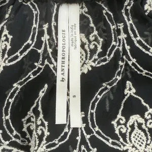 Anthropologie Black Sheer Fully Embroidered Mini Slip Dress Boho Feminine SMALL thumbnail 5