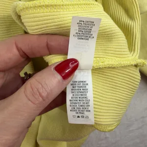 Aerie L Large Good Vibes Oversized Sweatshirt Tunic Long Sleeve Crew Neck Yellow thumbnail 7