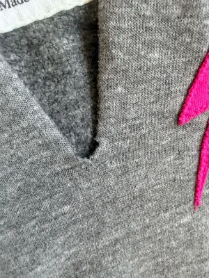 Aviator Nation Bolt Stitch Chevron Split Neck Cropped Hoodie thumbnail 2