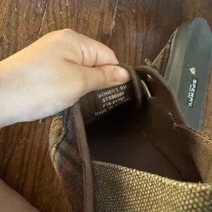 Sperry Topsider Plaid Brown Flannel Shoes Size 9 thumbnail 3