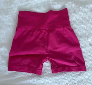 High-Waist Hot Pink Seamless Bike Shorts thumbnail 1