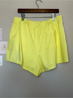 Offline aerie yellow white shorts gym casual workout plus size XL summer beach thumbnail 5