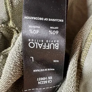 Buffalo David Bitton Olive Green Oversized Crewneck Sweatshirt Large Side Slits thumbnail 5