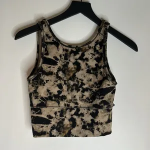 LULULEMON Power‎ Pivot Tank Top Everlux Ice Dyed Reversible Black Tan Size Small thumbnail 3