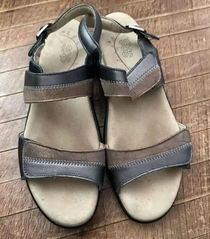 SAS strappy gray copper ortho sling back contour 8.5 sandals thumbnail 1