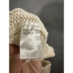 By The Way Women's Cream Knit Halter Cropped Top Sz S thumbnail 9