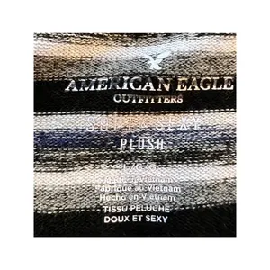 American Eagle‎ Outfitters Soft and Sexy Plush Long Size L Black Blue Gray White thumbnail 3
