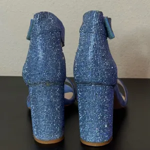 Jeffrey Campbell Blue Rhinestone Block Heels Mismatched Size Left 7.5 Right 8 thumbnail 10