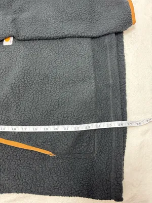 Carhartt Quarter Snap Fleece Pullover Black Tan Relaxed Fit Teddy Jacket‎ size L thumbnail 10