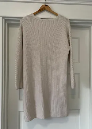 H by Halston White Cozy Sweater Dress thumbnail 4