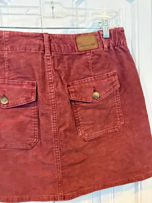 American Eagle super stretch corded rust mini skirt size 6 thumbnail 4
