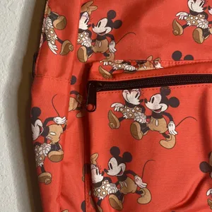 NWT Disney Mickey Mouse & Minnie Mouse print Coral Classic Backpack thumbnail 2