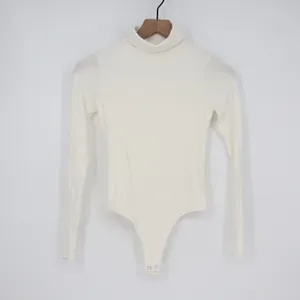 Naked Wardrobe Cream Turtleneck Long Sleeve Bodysuit Small thumbnail 2