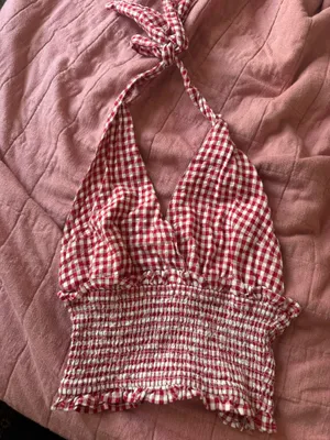 Boutique Red Gingham Halter Top thumbnail 2