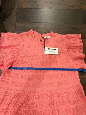 New With Tags THML Smocked Gingham Top Sz M thumbnail 6
