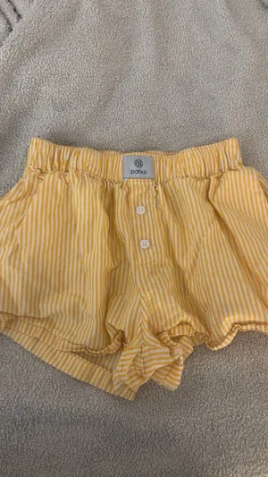 Parke yellow and white striped shorts. size xs thumbnail 3