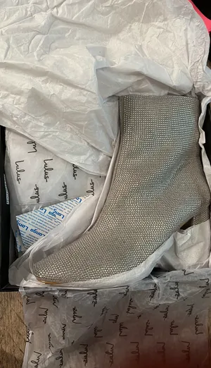 Lulus Silver Rhinestone Booties thumbnail 2