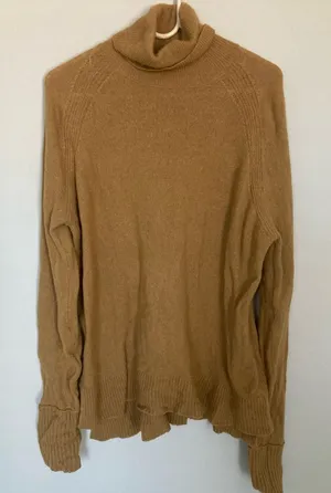 J. CREW Women's Brown Turtleneck sweater M AF023 Merino Wool Alpaca Blend Preppy thumbnail 1