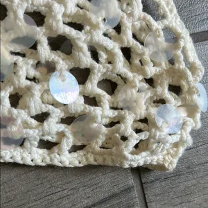 White Fox Boutique Cream Crochet Crop Top thumbnail 4