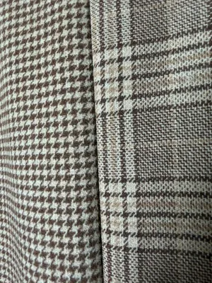 Abercrombie & Fitch The A&F Dad Coat Mixed Plaid Jacket Camel Tan Size Medium thumbnail 10