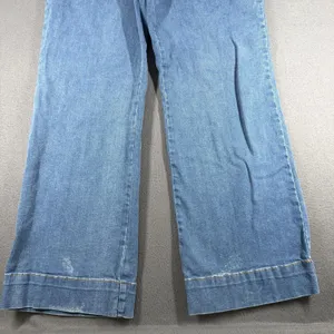 Avec Les Filles Wide Leg Jeans Womens 30 Blue Med Wash High Rise Stretch Denim thumbnail 2
