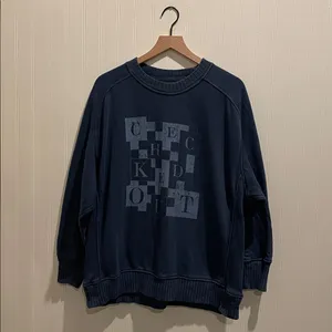 AERIE Checked Out Oversized Crew Neck Pullover Sweatshirt Size M thumbnail 2