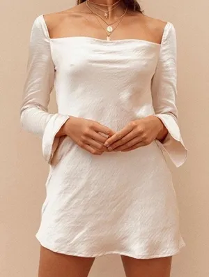 Princess Polly Star Power Champagne Satin Mini Dress NWT Size 8 thumbnail 1