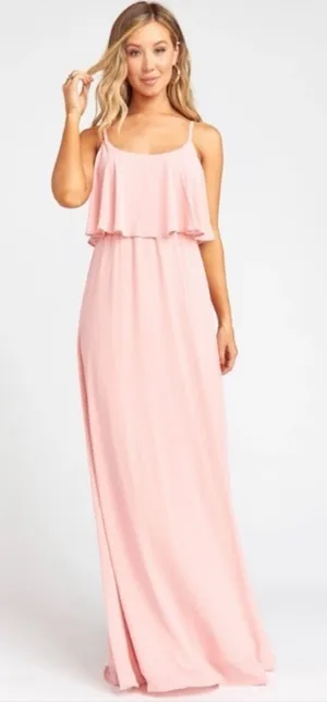 NWT Show Me Your Mumu Caitlin rosebud pink maxi dress LARGE thumbnail 1
