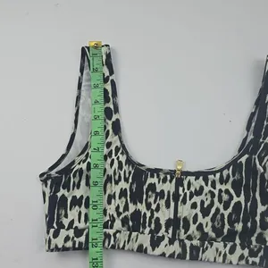 Varley 75N Animal Print Bikini Top‎ Front Zipper Size Large thumbnail 8