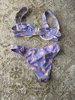 PacSun eco floral penny purple Swim two piece bikini set thumbnail 5