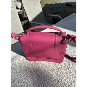 Vince Camuto Pink Pebbled Leather Crossbody Satchel Bag Gold Hardware Top Handle thumbnail 3