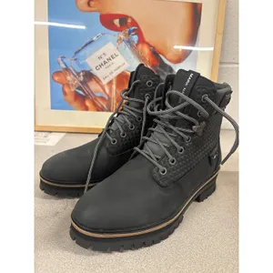 NIB Mark Nason Size 7.5 Black Lumber Jill Mulberry Lace Up Studded Combat Boots thumbnail 3