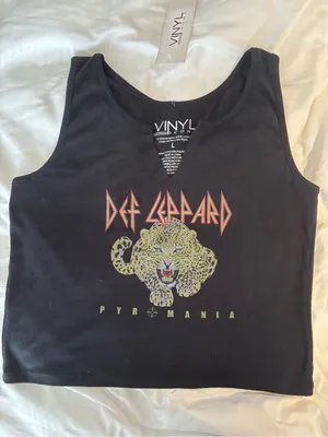 Def Leppard Pyromania Graphic Black Tank Top - Women's thumbnail 3