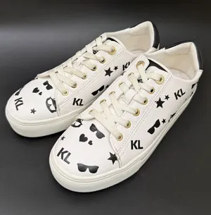 KARL LAGERFELD Cate Choupette Print Black White Women’s Sneakers Size 7M US 37.5 thumbnail 1