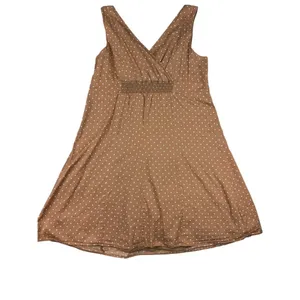 Lands'‎ End Polka Dot Sleeveless V-Neck Dress Womens 14 Brown Summer thumbnail 9