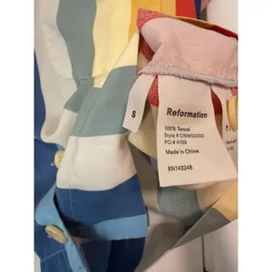 Reformation Rainbow Stripe Tencel Short Sleeve Camp Shirt Multi Color S thumbnail 6