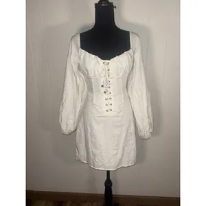 sabo skirt luxe corset vida dress Linen Cotton Xs White thumbnail 2