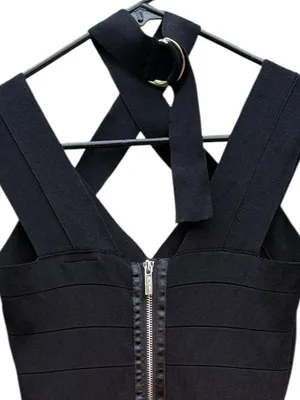 NWT Karen Millen BodyCon Bandage Dress Black Size 2 thumbnail 10