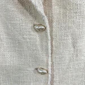ZARA Textured‎ Cotton Tweed Blazer Jacket Ecru Cream Ivory XL Fully Lined Boho thumbnail 9