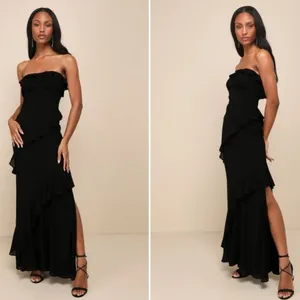 LULUS Prom Wedding Bridesmaid Sexy Flowy Romantic Elegant Maxi Dress thumbnail 4