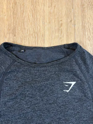 Gymshark Charcoal Grey Cropped Long Sleeve Top thumbnail 3
