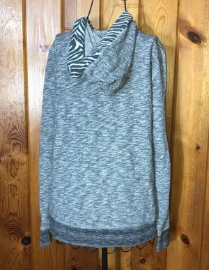Pink Victoria’s Secret zebra print sweatshirt zip up top size medium original​ thumbnail 4