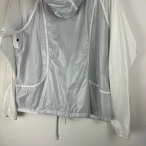 Athleta White Lined Windbreaker Jacket Sz 1X Full Zip Athletic Pockets Hooded thumbnail 15