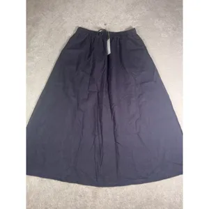 NWT neuflora skirt linen pockets navy full long skirt L thumbnail 3