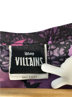 Disney Maleficent Scrubstar Scrub Top 3X Purple Dragon Halloween Villains Goth thumbnail 3