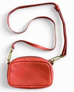 Madewell The Leather Carabiner Mini Crossbody Bag Pomegranate Seed Red thumbnail 1