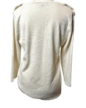 Briggs New York Women’s Drop Shoulder Pearl Pendant Sweater thumbnail 4