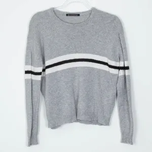 Brandy Melville‎ Wool Cashmere Blend Long Sleeve Gray Striped Sweater thumbnail 4